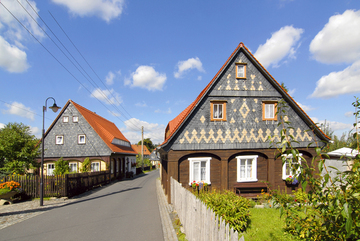 Umgebindehäuser im Erholungsort Waltersdorf